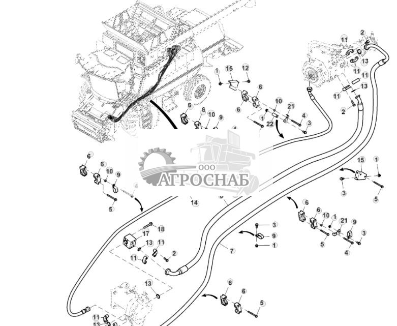 Шланги гидростатического привода, 2WD - ST830736 179.jpg